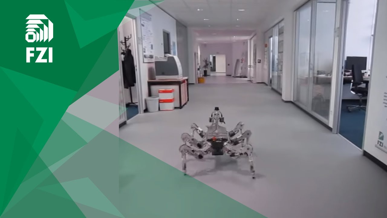 Walking Robot LAURON IVc - Autonomous Walk through FZI