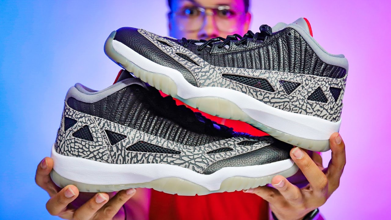 Air Jordan 11 Low IE Black Cement Review Unboxing