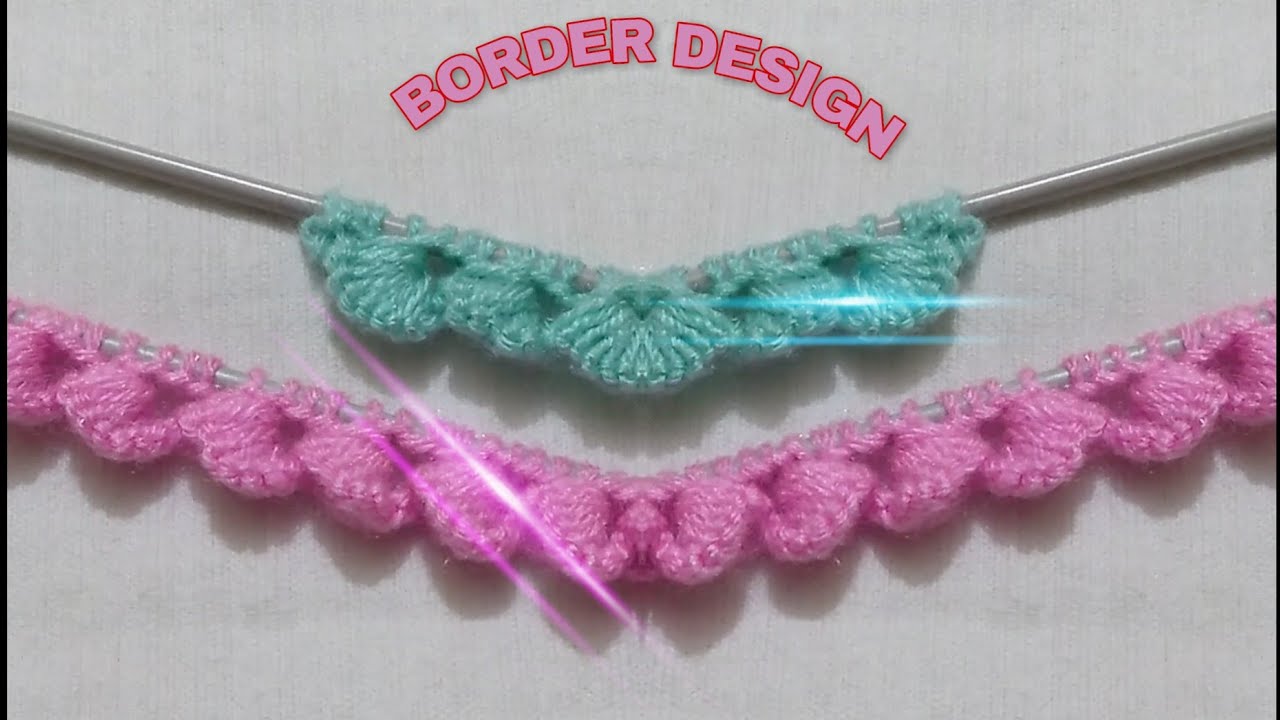 Knitting Border Design For Cardigan / Baby Sweater / Cap