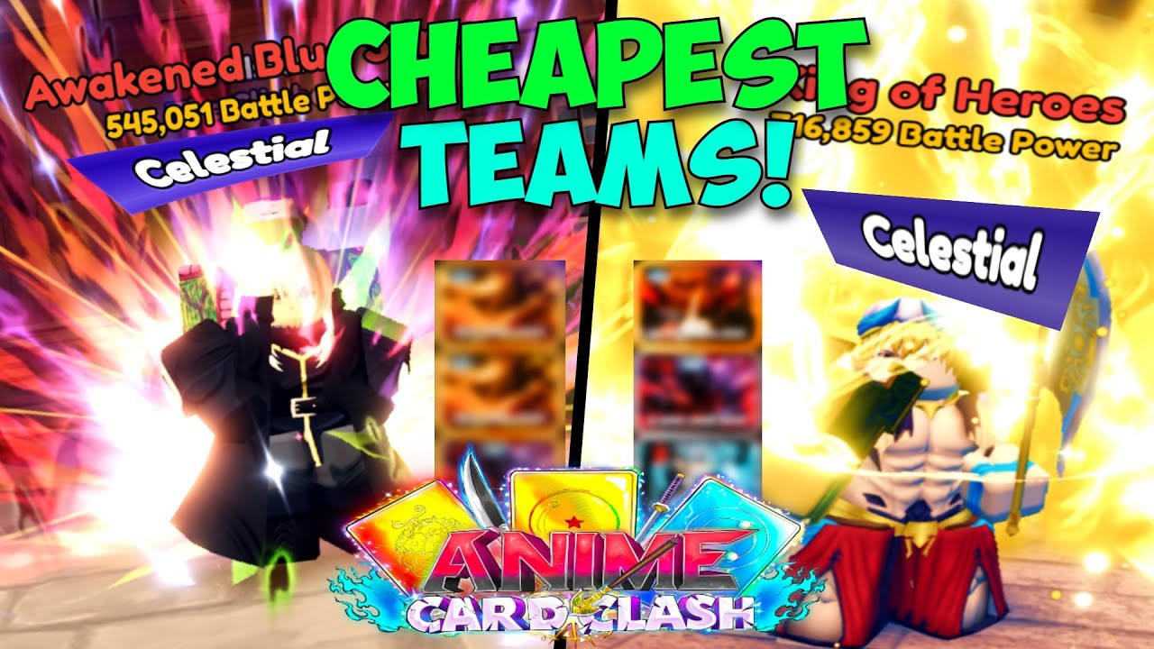Самые дешевые команды для победы над Slime City и Heroes Palace Celestial в Anime Card Clash!