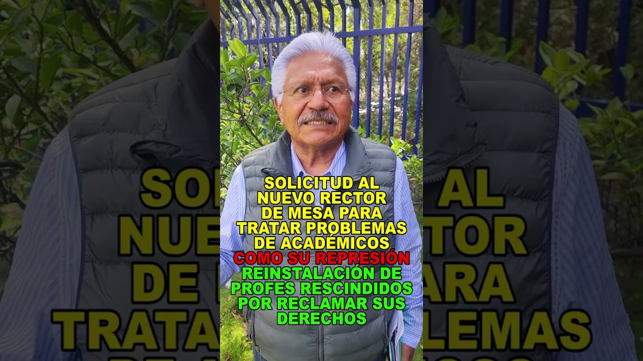 Solicitud al nuevo rector de mesa para tratar problemas de académicos, como su represión