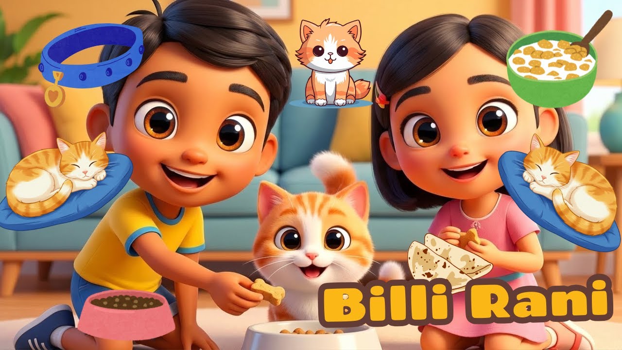 Cute Cat Song for Kids 😺 | Billi Rani Hindi Rhyme | Kahaani Kingdom 3D Animation