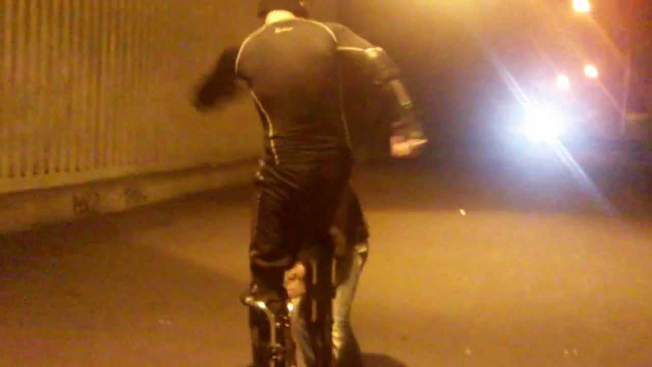 Boxer vs Jumping Stilts, street fight, very real battle