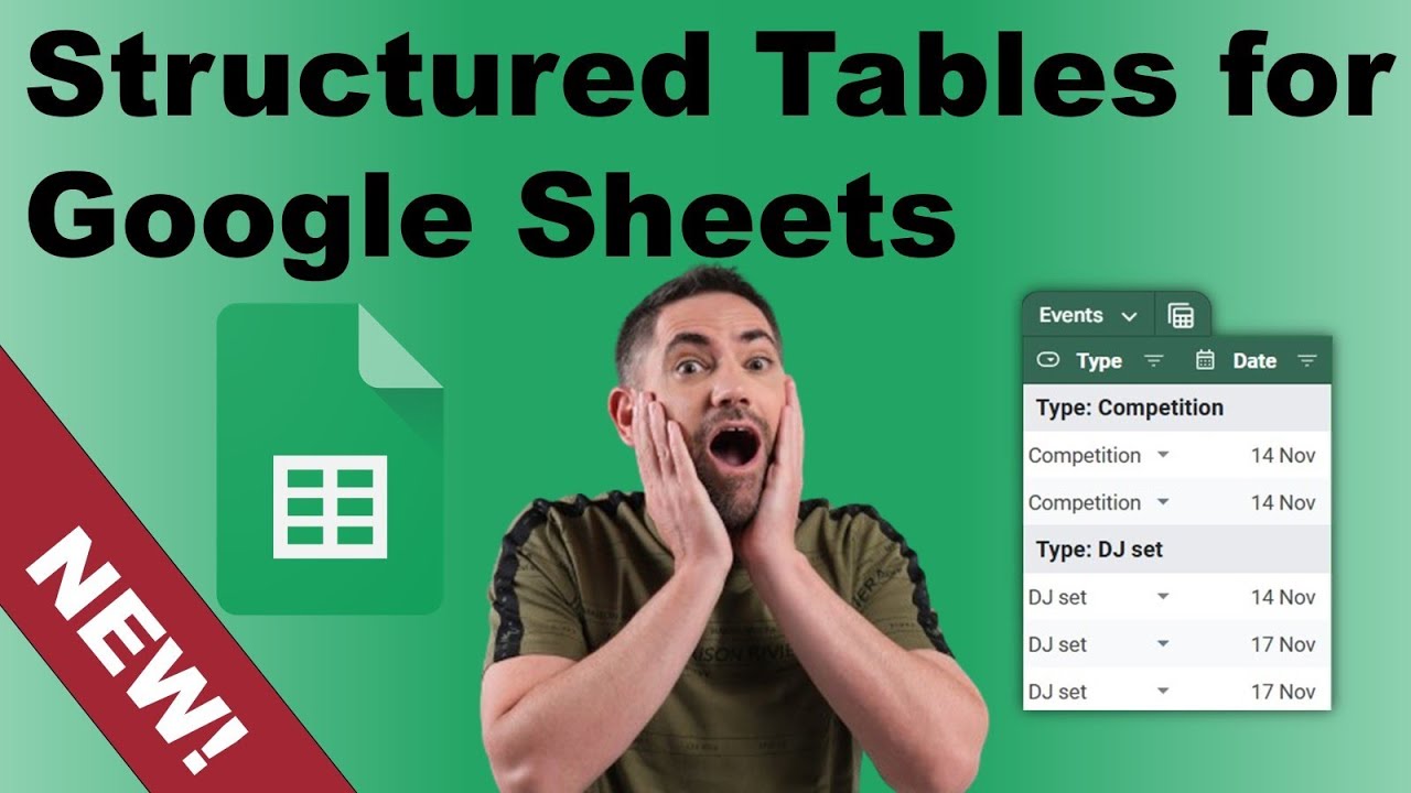 Structured tables for Google Sheets