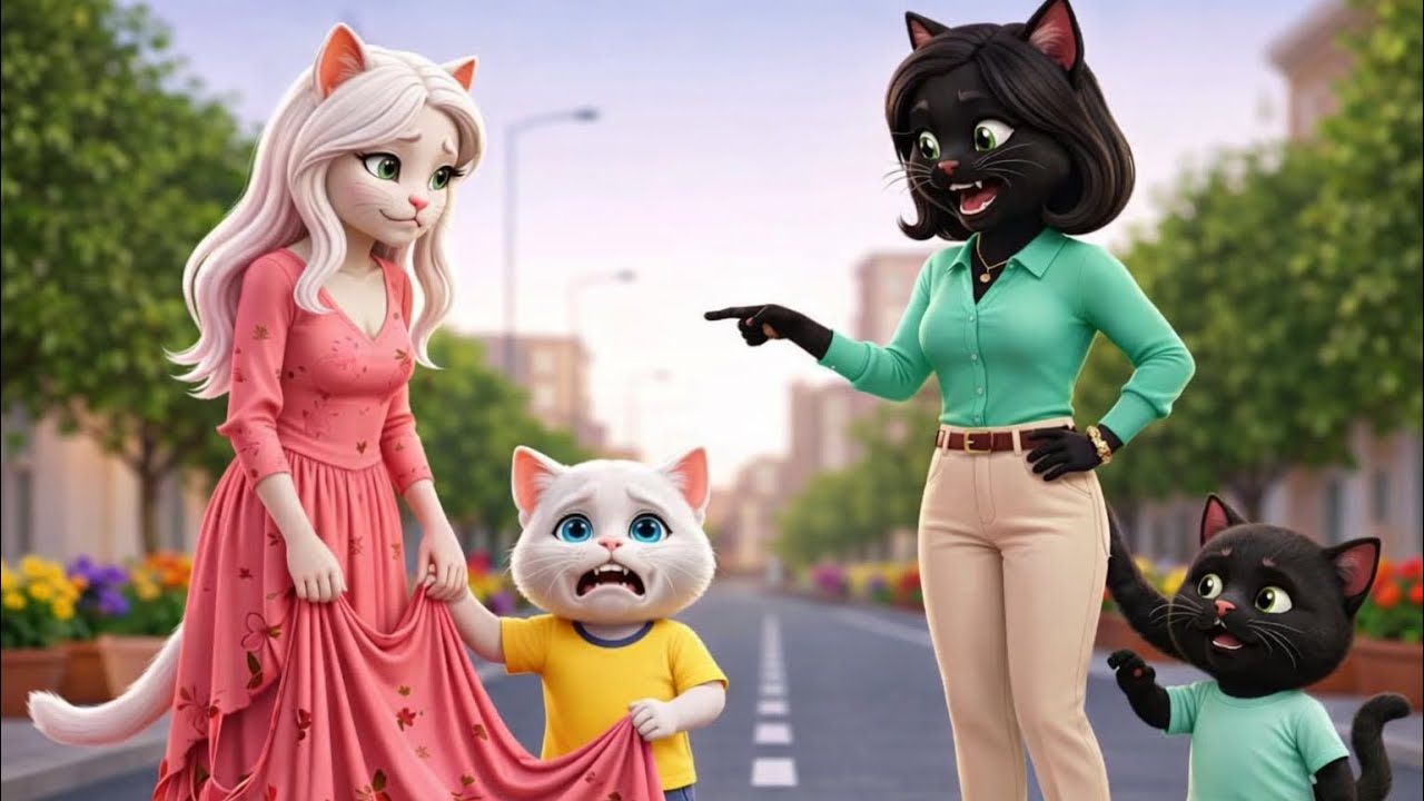 Mischievous little cat ✂️ secretly cut her mother’s dress 😭👗 #cats #cat #story #animation