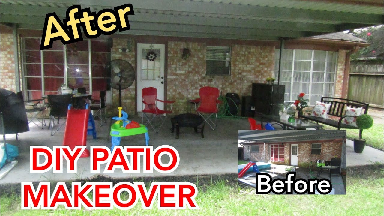 *NEW* DIY BACK PATIO MAKEOVER ON A BUDGET | CLEAN AND DECORATE WITH ME