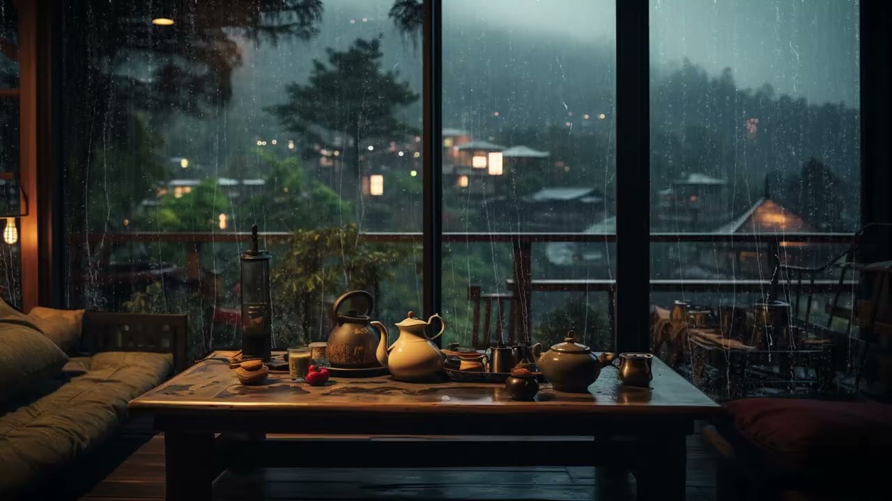 Soft Piano Melodies and Rain on the Window 🎹 Peaceful Night Ambience for Calm Mind, Meditation