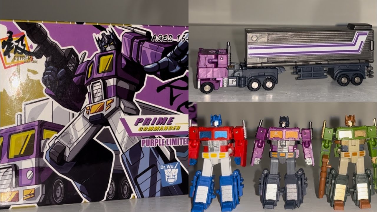 Dr wu purple Prime commander review. Transformers shattered glass Optimus prime collection
