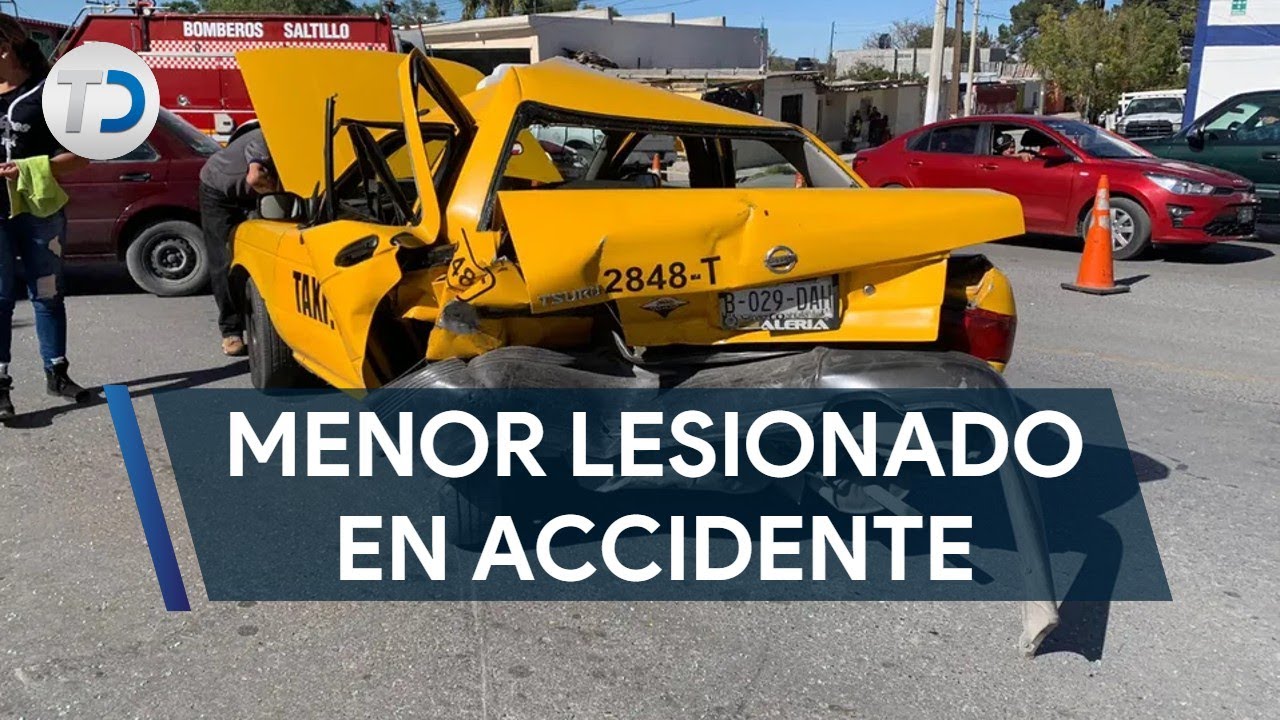 Accidente deja a un niño lesionado en Saltillo; quedó prensado en auto
