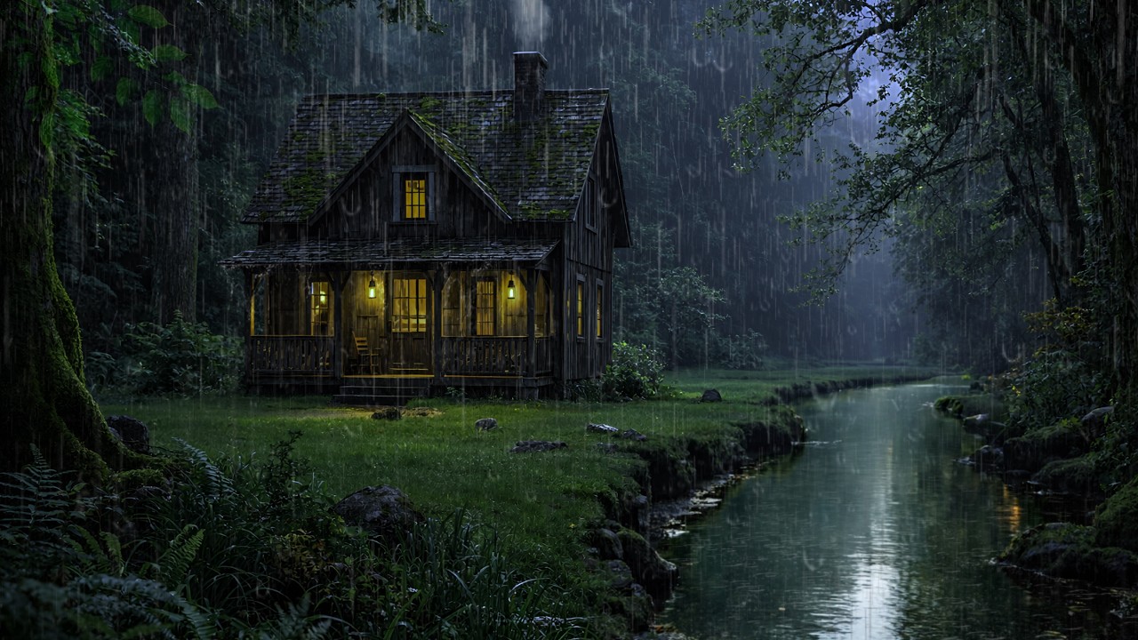 Soothing Rain in a Quiet Night Forest | Deep Sleep Ambience for Relaxation & Stress Relief