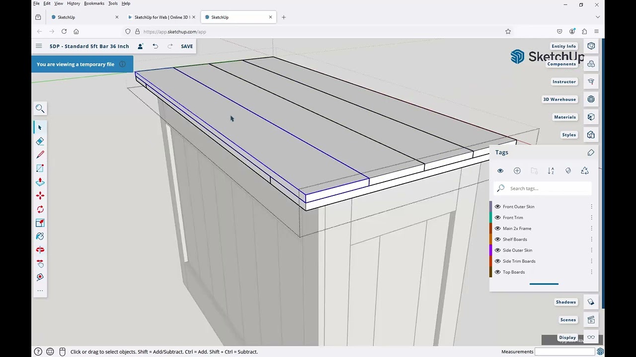 Editing a 3D Model in SketchUp for Web - WOODWORKERS DON