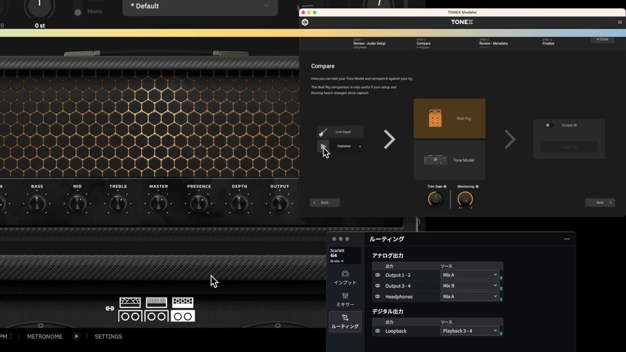 Neural DSP Amp Tonex Modeler Focusrite Scarlett4i4 LoopBack