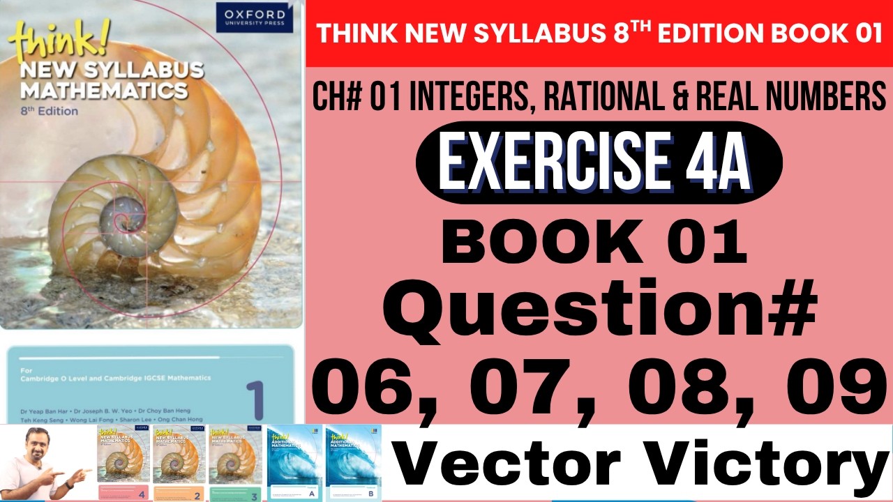 Oxford Math Class 8 | Think New Syllabus 8th Edition | Chapter 4 | Ex 4A Q6, Q7, Q8, Q9