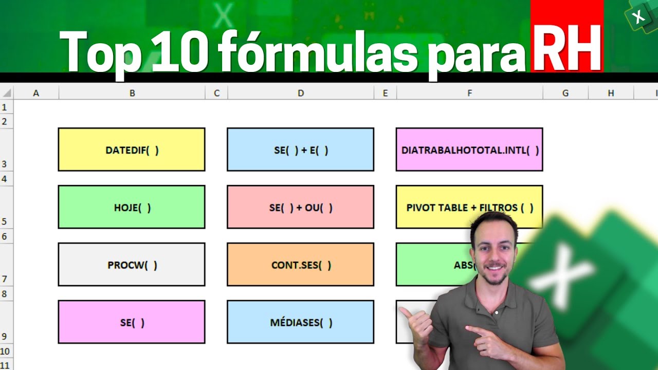 Top 10 F&oacute;rmulas Excel para RH, Recursos Humanos | Gr&aacute;tis Planilha com Exemplos Pr&aacute;ticos