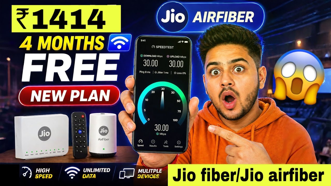Jio air fiber & Jio fiber 4 months recharge offer with Set top box | ₹1414 recharge offer Jio fiber