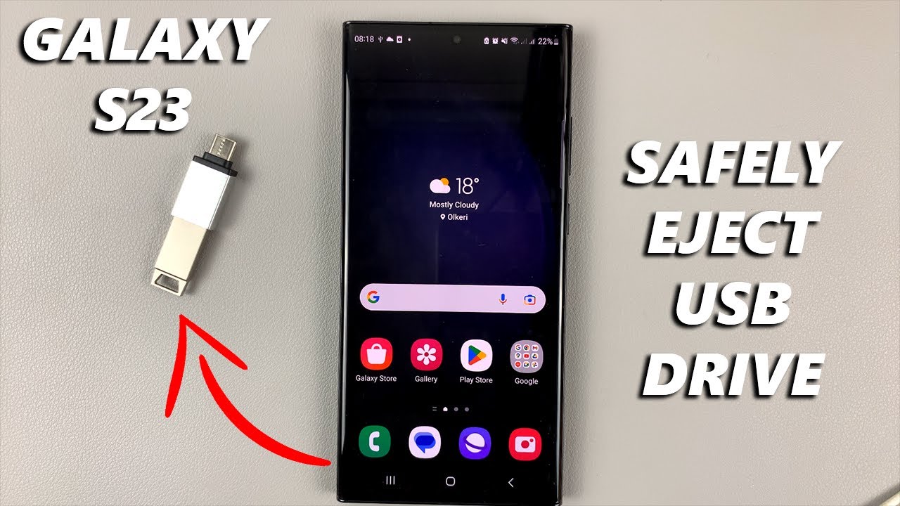Как правильно отмонтировать/безопасно извлечь USB-накопитель из Samsung Galaxy S23