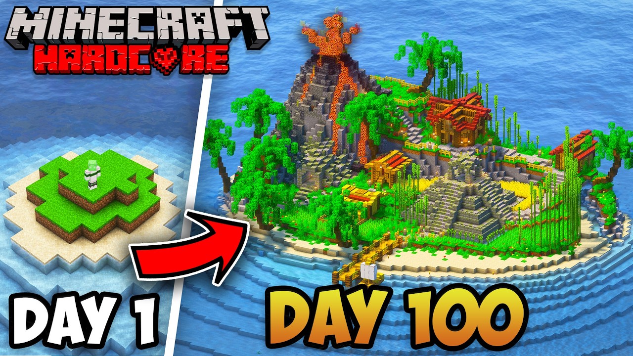 Я выжил 100 дней на одиноком острове в Minecraft Hardcore