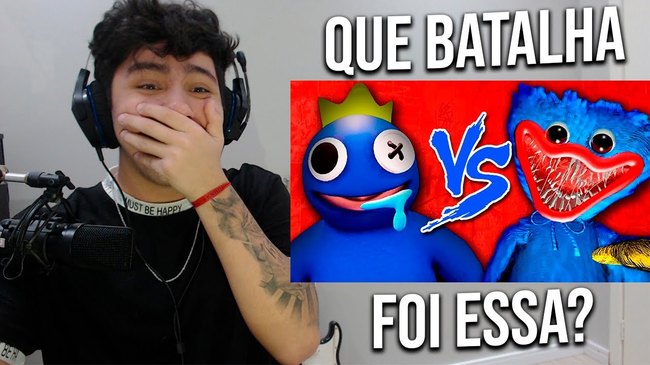 REACT Azul Bab&atilde;o Vs. Huggy Wuggy (Poppy Playtime) - Batalha de Rap - Brutusmano