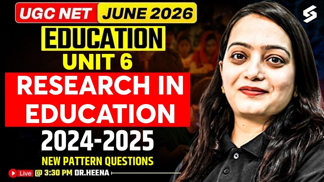 UGC NET Education Unit 6 | Research In Education UGC NET | UGC NET Education Paper 2 By Dr.Heena