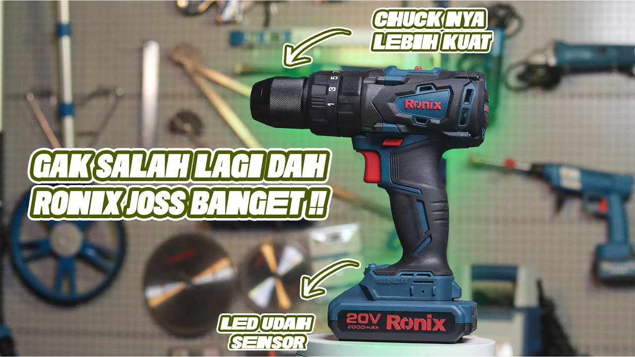 Review & Test Bor Baterai Gini tenaganya !! | RONIX  Brushless Hammer Drill 8905 K