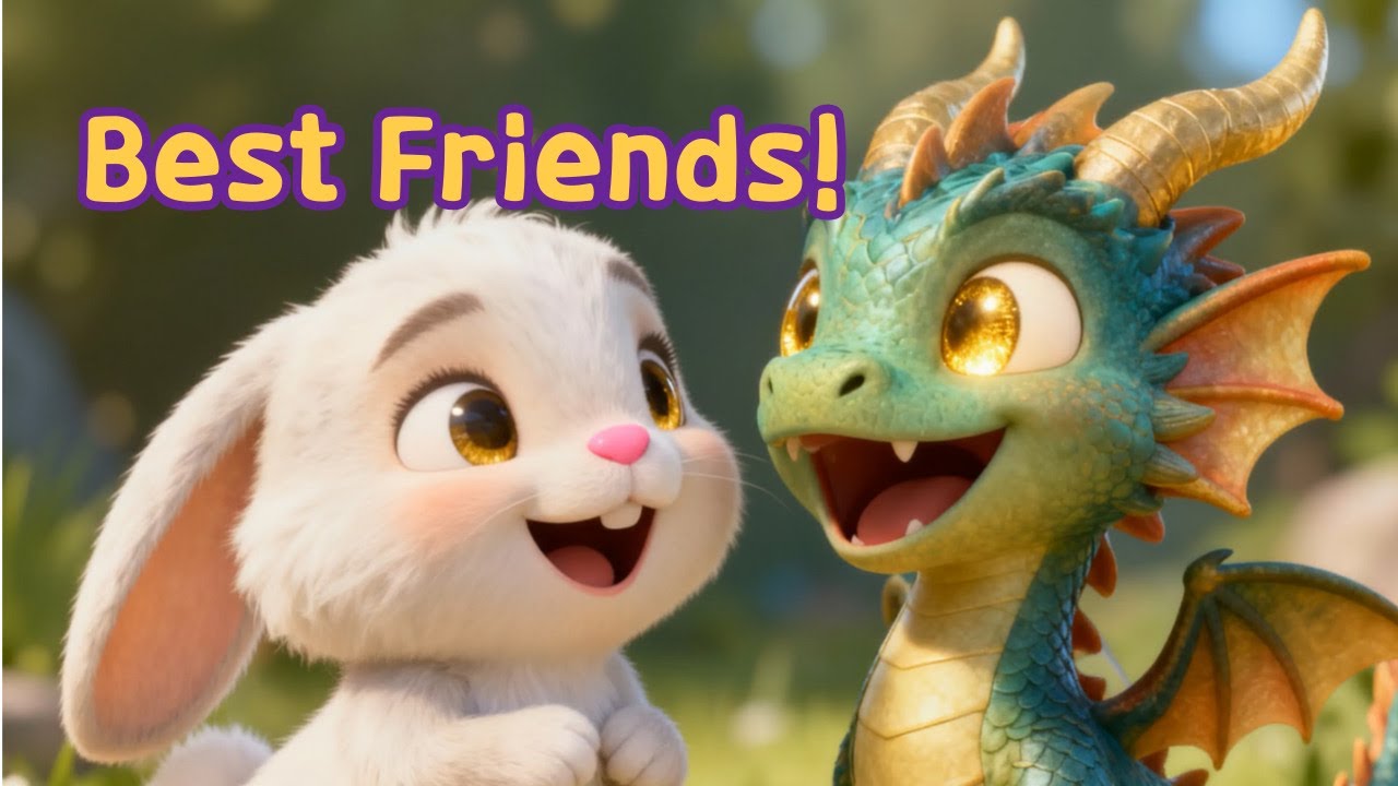 Bunny and Dragon Friends 🐰🐉 | Cute Friendship Song for Kids | Nursery Rhymes