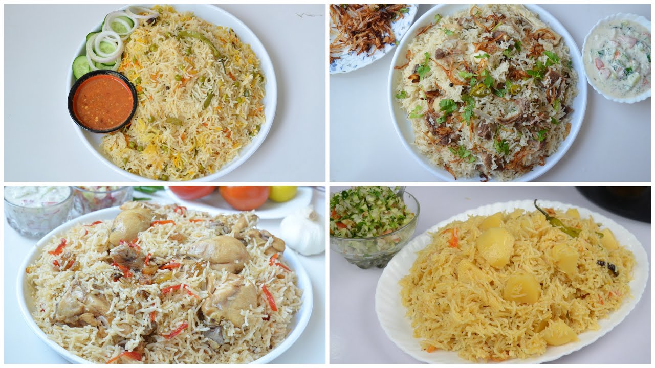 Winter Special 4 Best Pulao Recipes with Raita Chuntney & Salad by (YES I CAN COOK)
