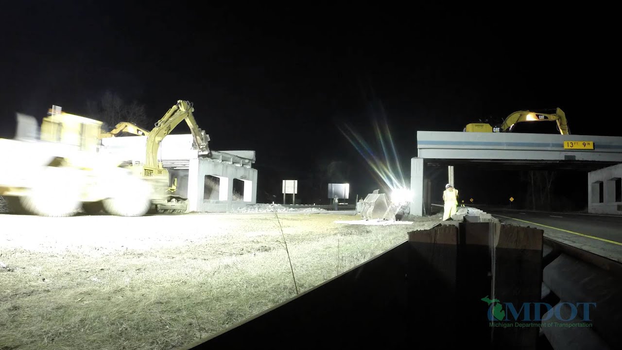 8 Mile Road bridge demolition over US-23 - Washtenaw County