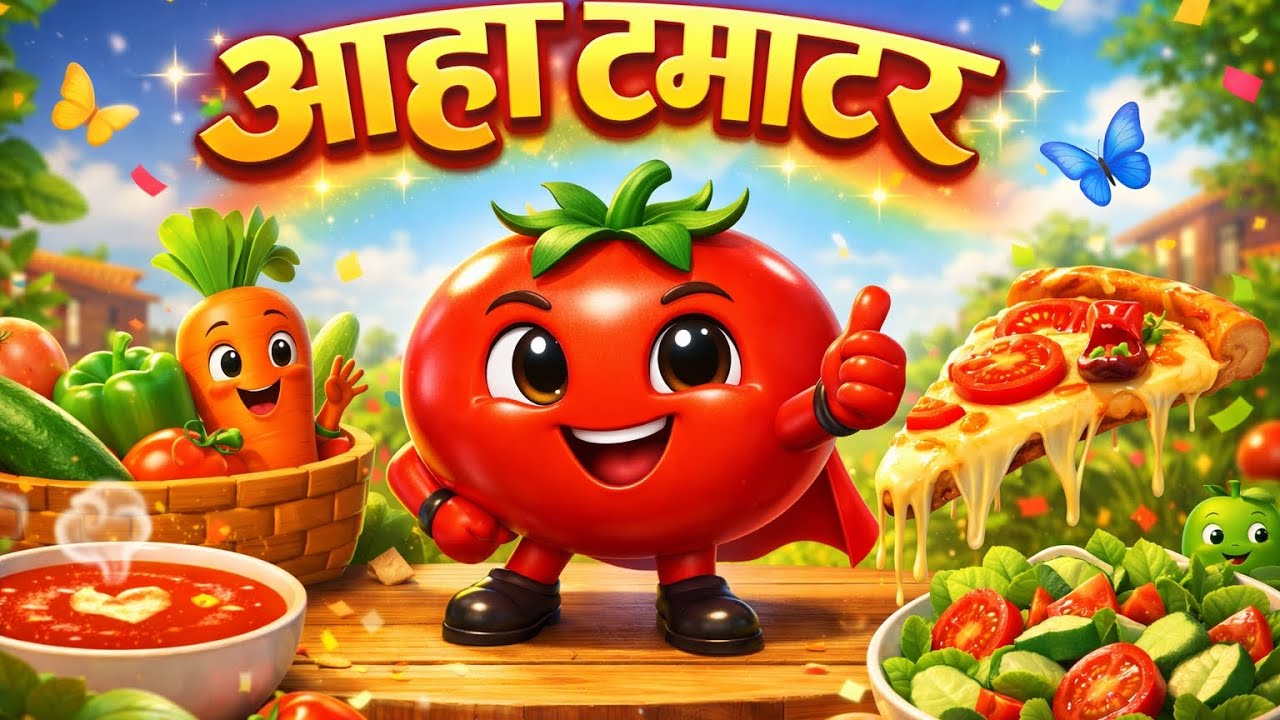 आहा टमाटर 🍅- Aaha tamatar bade majedar#youtubeshorts #viral #tamatar #video #viralvideo #kids 