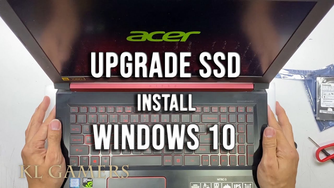 acer Aspire Nitro 5 AN515-43 Notebook Laptop How to upgrade SSD install Windows 10 and drivers