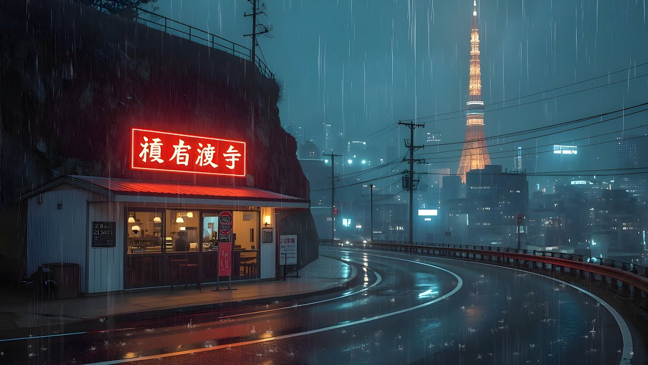 Neon Streets Mood 90's Lofi Rain ☔ Relaxing Chillhop Beats to Focus, Study & Unwind 🌧️