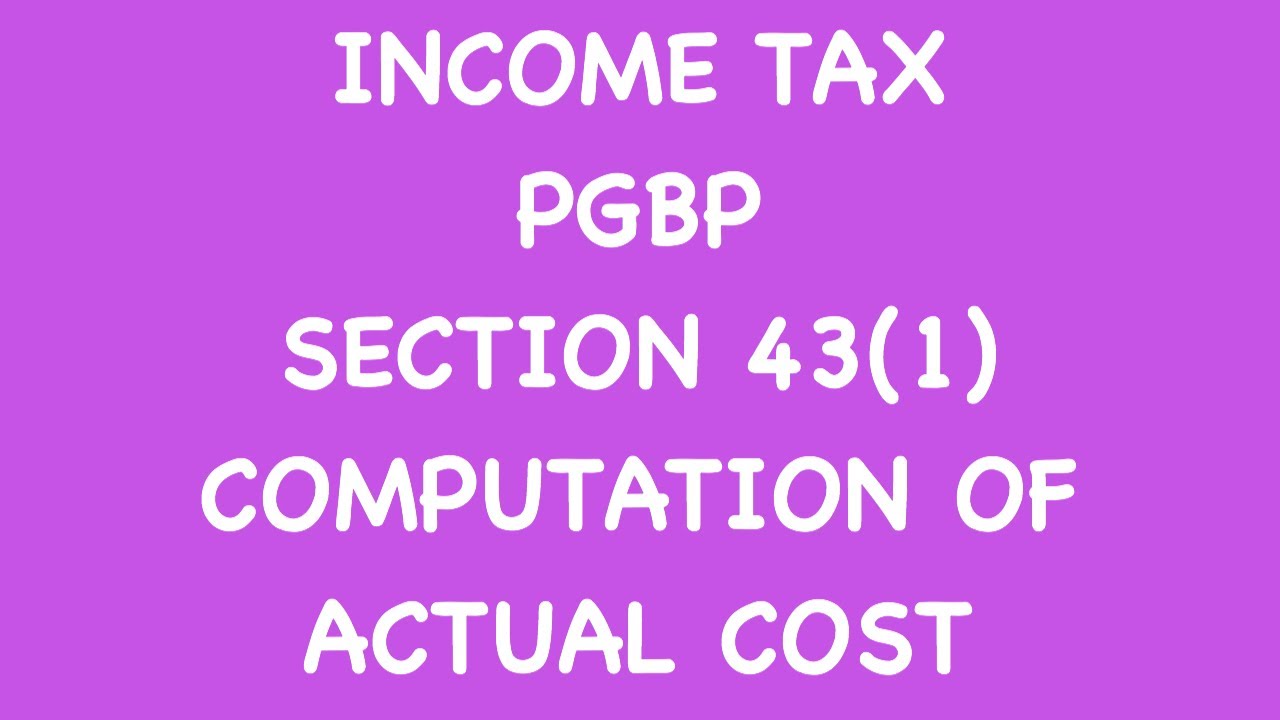 PGBP [SECTION 43(1)] 2020