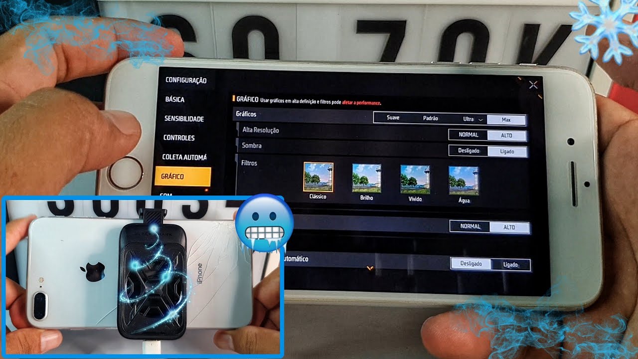 IPHONE 8 PLUS FREE FIRE AO MÁXIMO COM O SUPER COOLER!