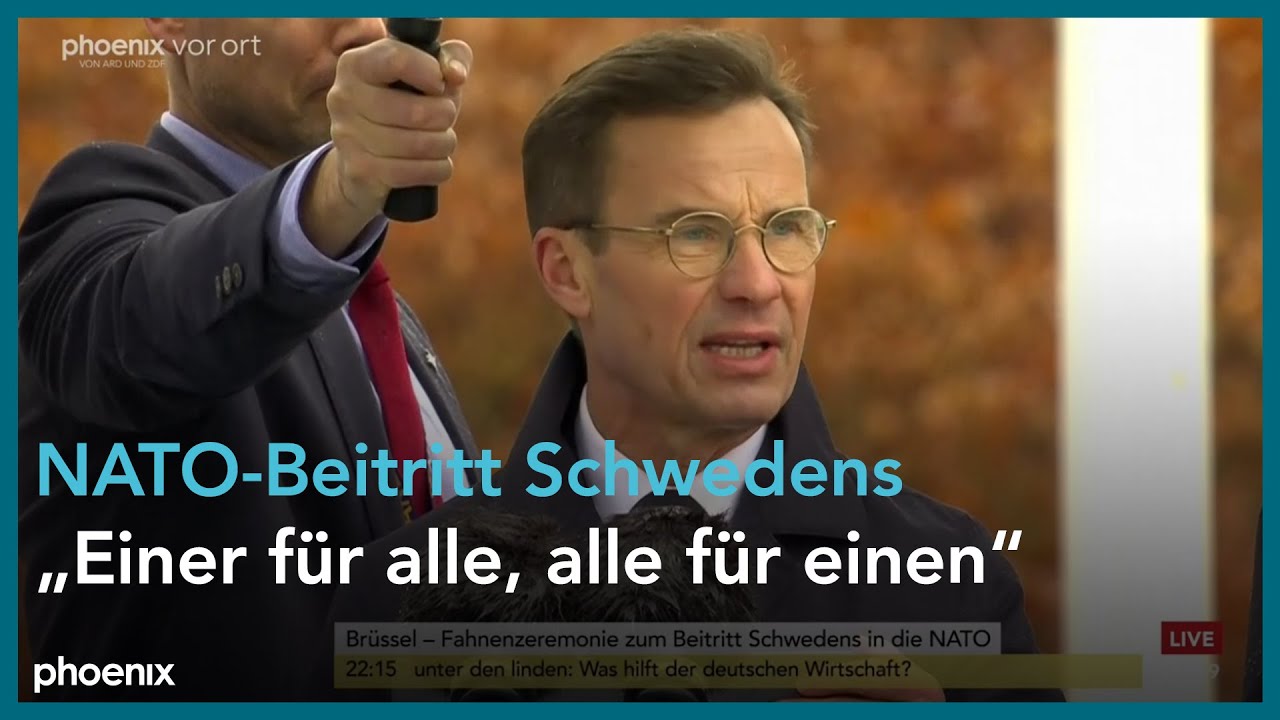 Feierliche Fahnenzeremonie zur Aufnahme Schwedens in die NATO