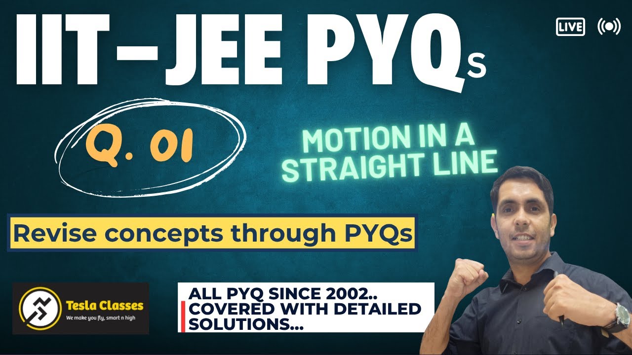 IIT JEE PYQs Q.01 Motion in a straight line JEE Mains JEE Advanced NEET CBSE Boards Tesla Classes