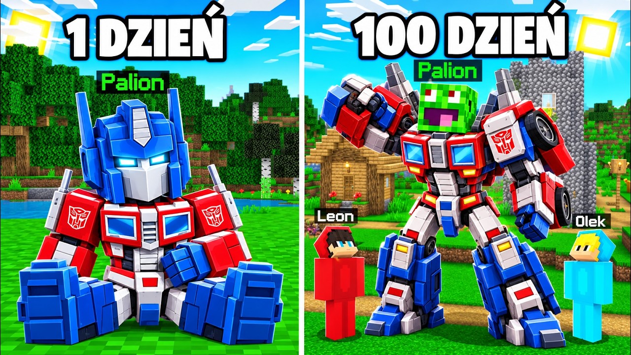 PRZEŻYŁEM 100 DNI JAKO TRANSFORMERS w Minecraft!