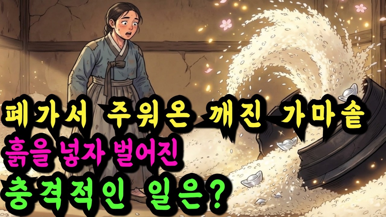 폐가에서 주워 온 깨진 가마솥, 쌀대신 흙을 넣자 벌어진 충격적인 반전은 l 야담 민담 전설 옛날이야기 오디오북 수면동화