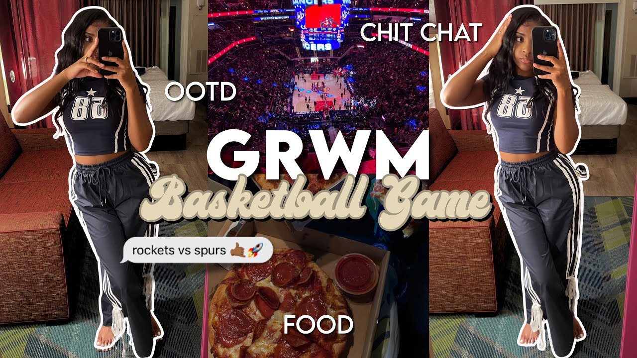 GRWM: BASKETBALL GAME 🚀🏀 | Rockets vs Spurs | ☆ TEXAS MINI VLOG ☆
