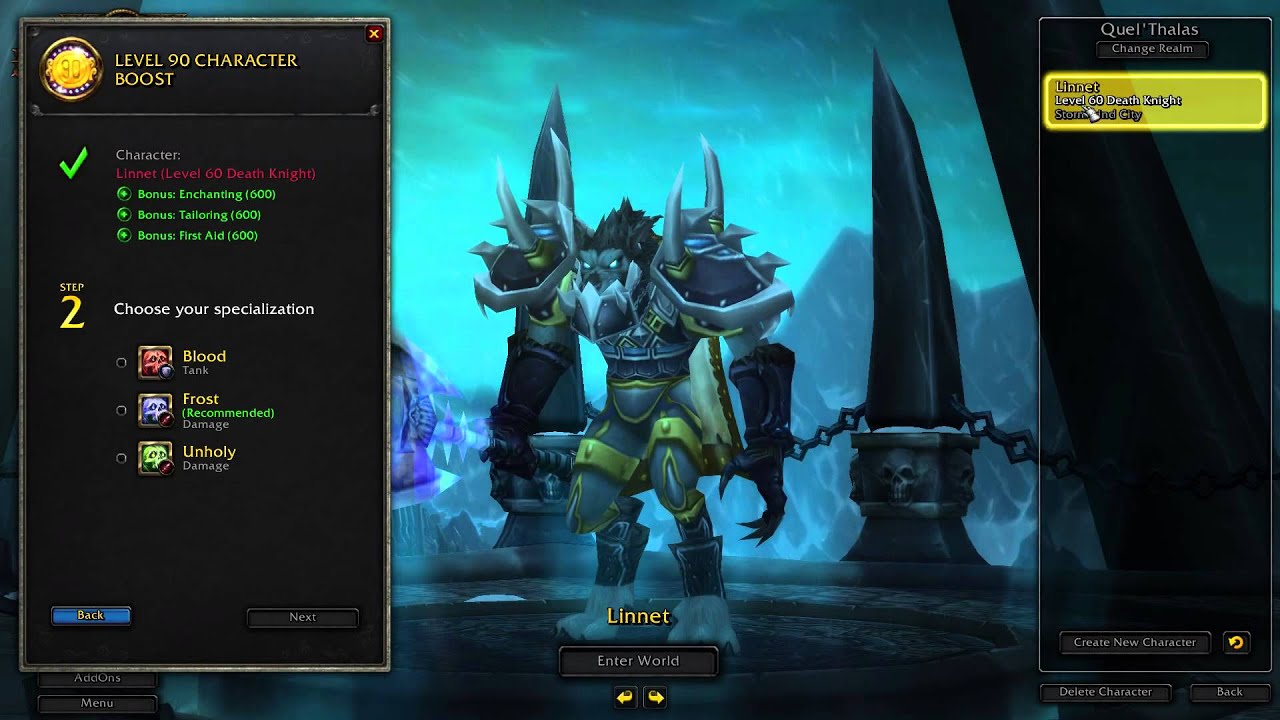 How to use character boost wow