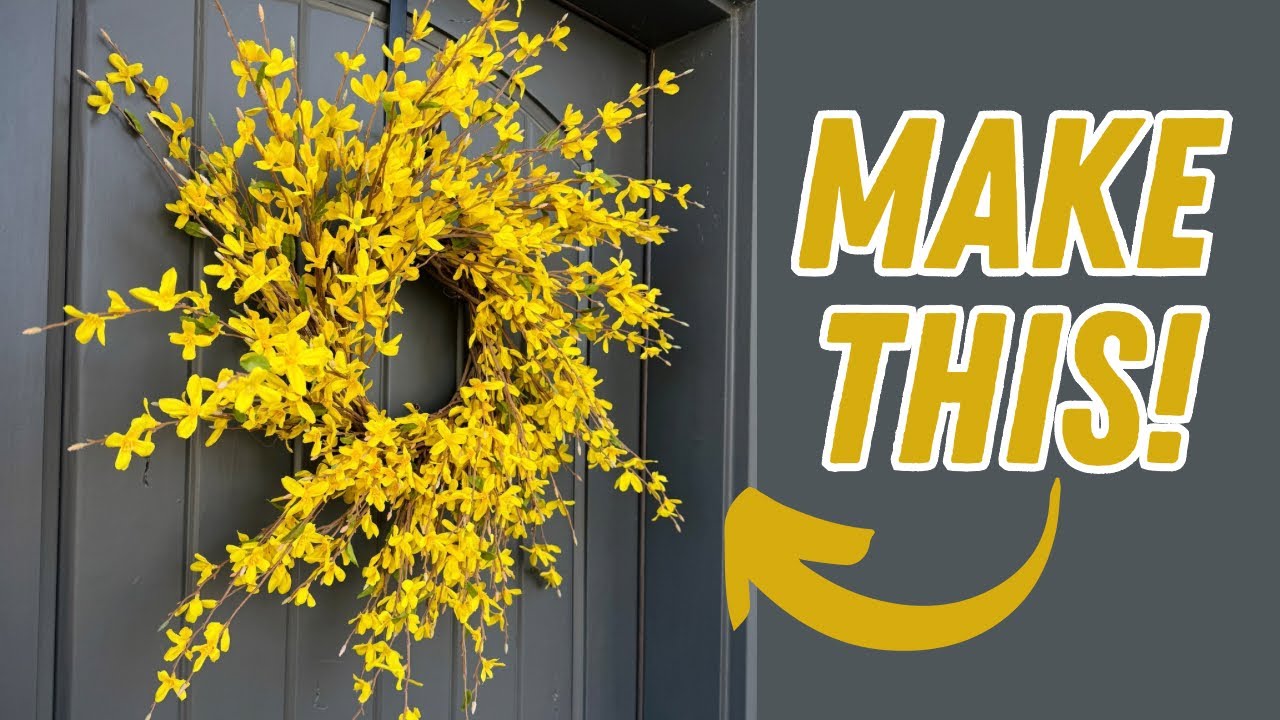 Как сделать весенний венок из форзиции / Высококачественный мастер-класс по изготовлению венка из...