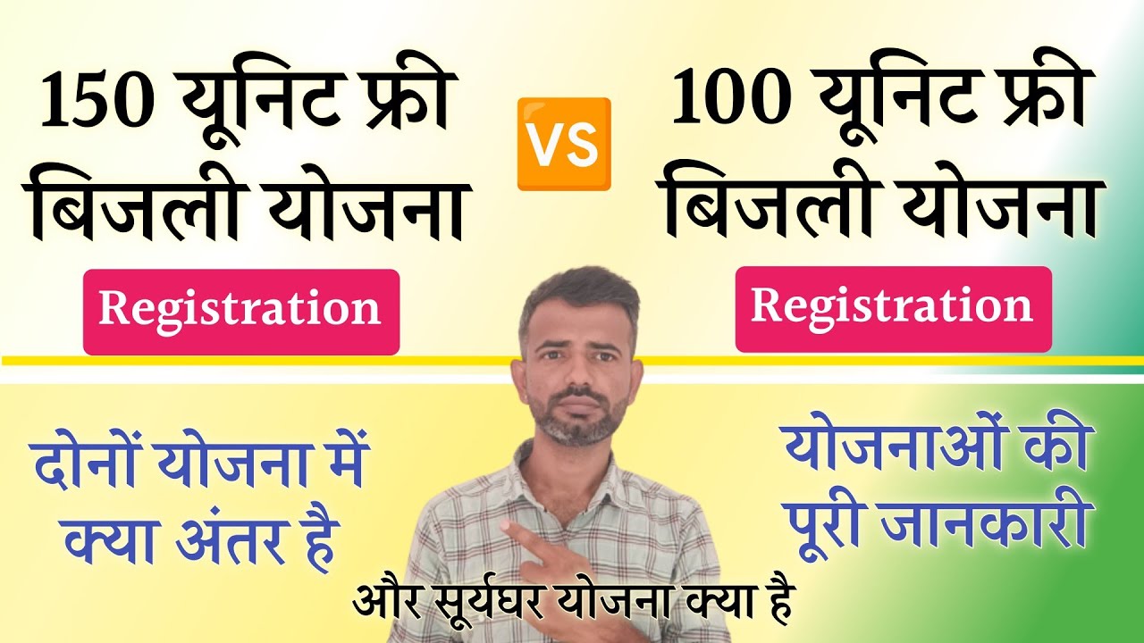 150 unit free electricity in rajasthan 🆚100 unit free bijli yojana 🆚 pm surya ghar muft bijli yojana