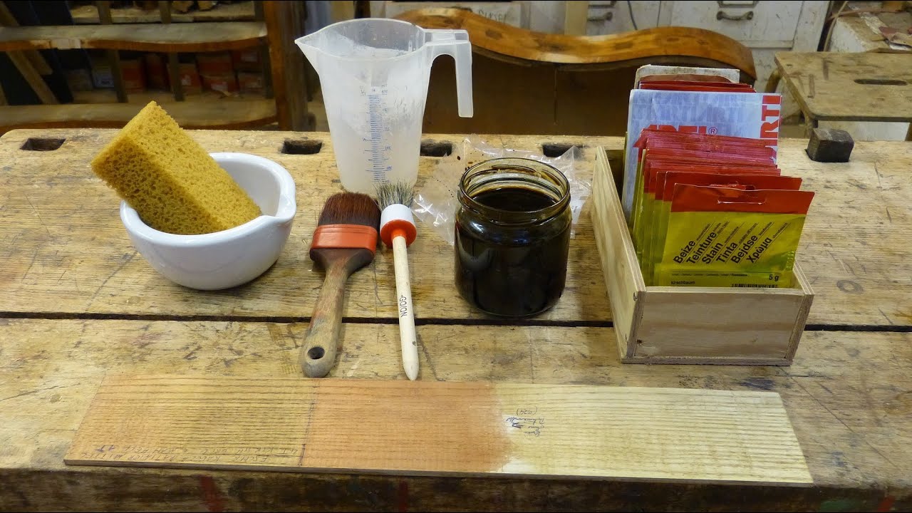 Beizen, Färben mit Wasserbeize, Beizen von Holz, selfmade wood water stain