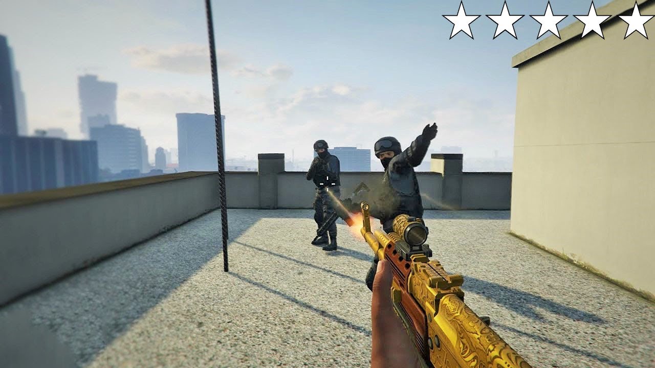GTA 5 - Franklin's FIVE STAR COP BATTLE At PUMP & RUN GYMNASIUM (GTA V Funny Moments)