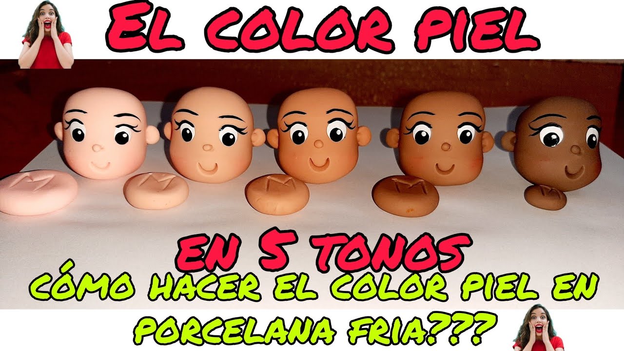 DIY / TUTORIAL: Cómo hacer el COLOR PIEL en porcelana fría❓🤔 5 tonos de color PIEL en porcelana fría
