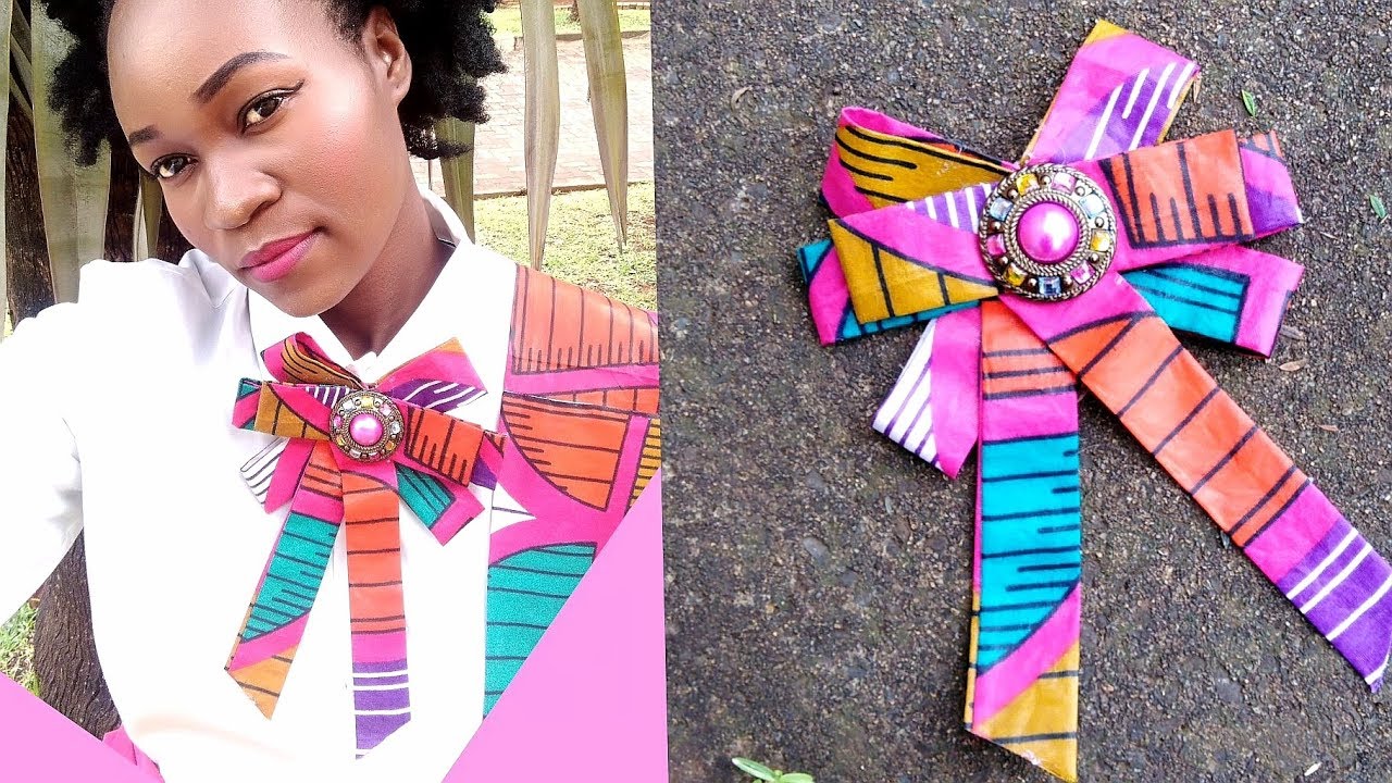 Ladies Bow Tie with African Ankara Print (collier en wax)