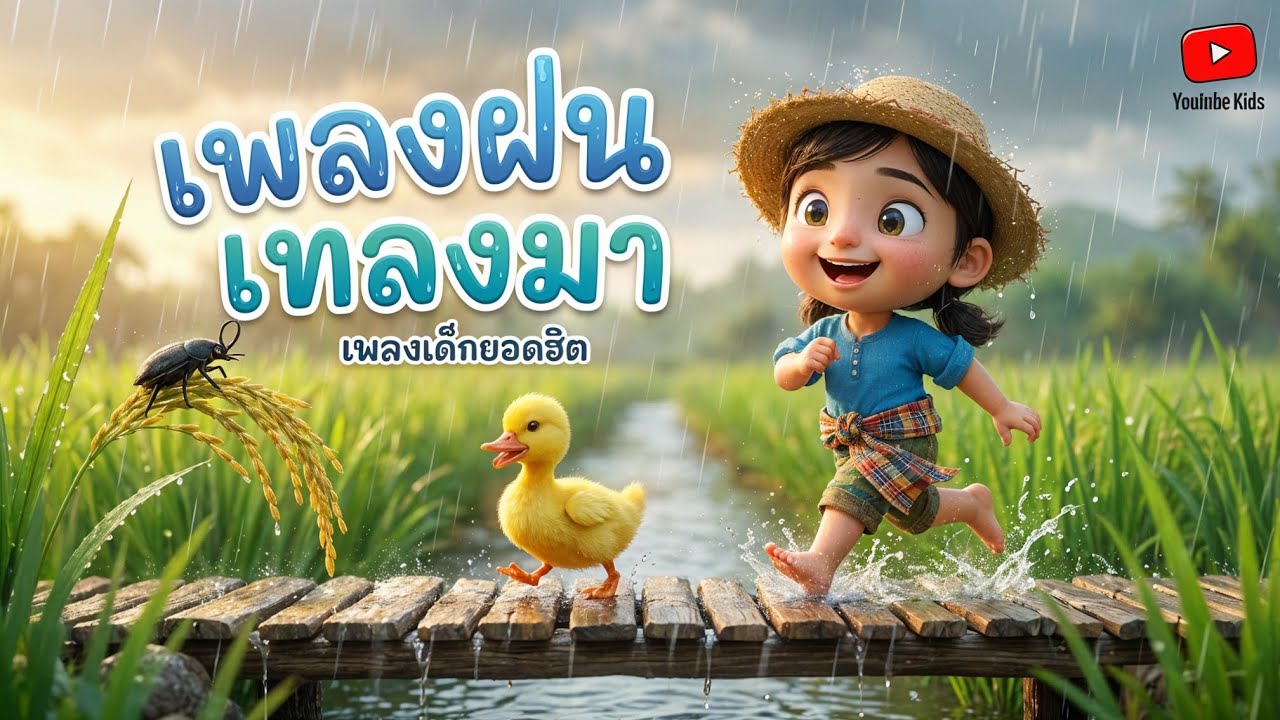 เพลงฝนเทลงมา เพลงเด็กเต้นสนุก 4K #เพลงเด็กยอดฮิต
