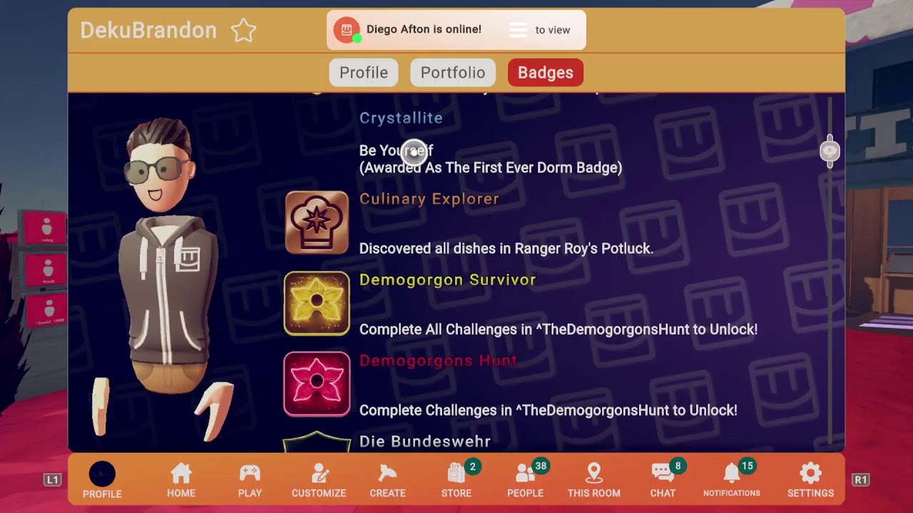 Playing Rec room games live with behappy
