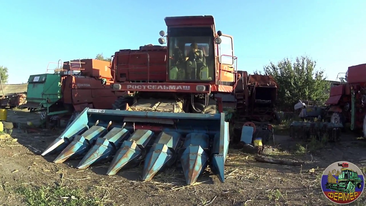 Уборка кукурузы комбайном ДОН-1500А с жаткой КМС-6.