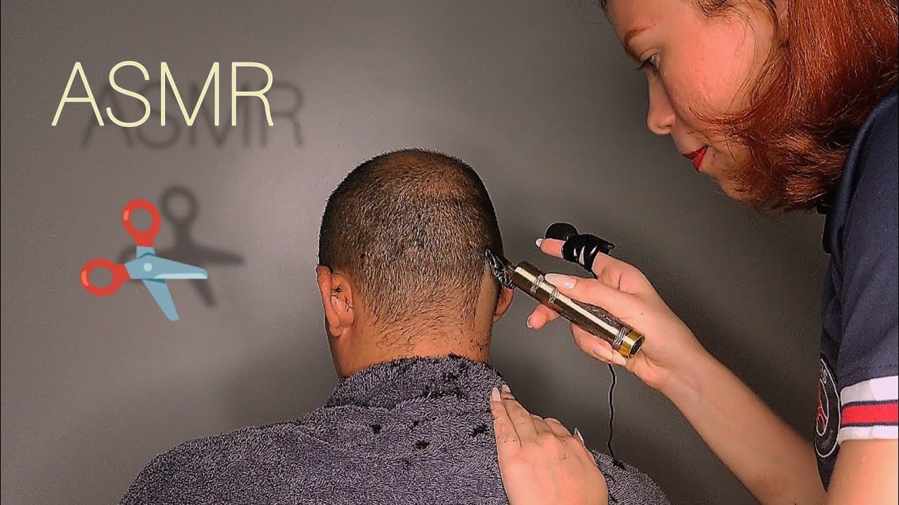 ASMR RASPANDO SEU CABELO ✂️ | (sons de massagem no couro, e boca) 💈