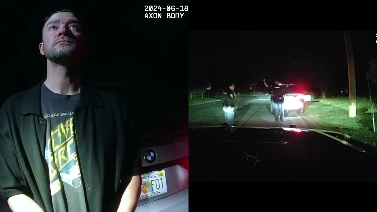 Justin Timberlake 2024 Sag Harbor Arrest Dashcam and Bodycam Footage Side-by-Side