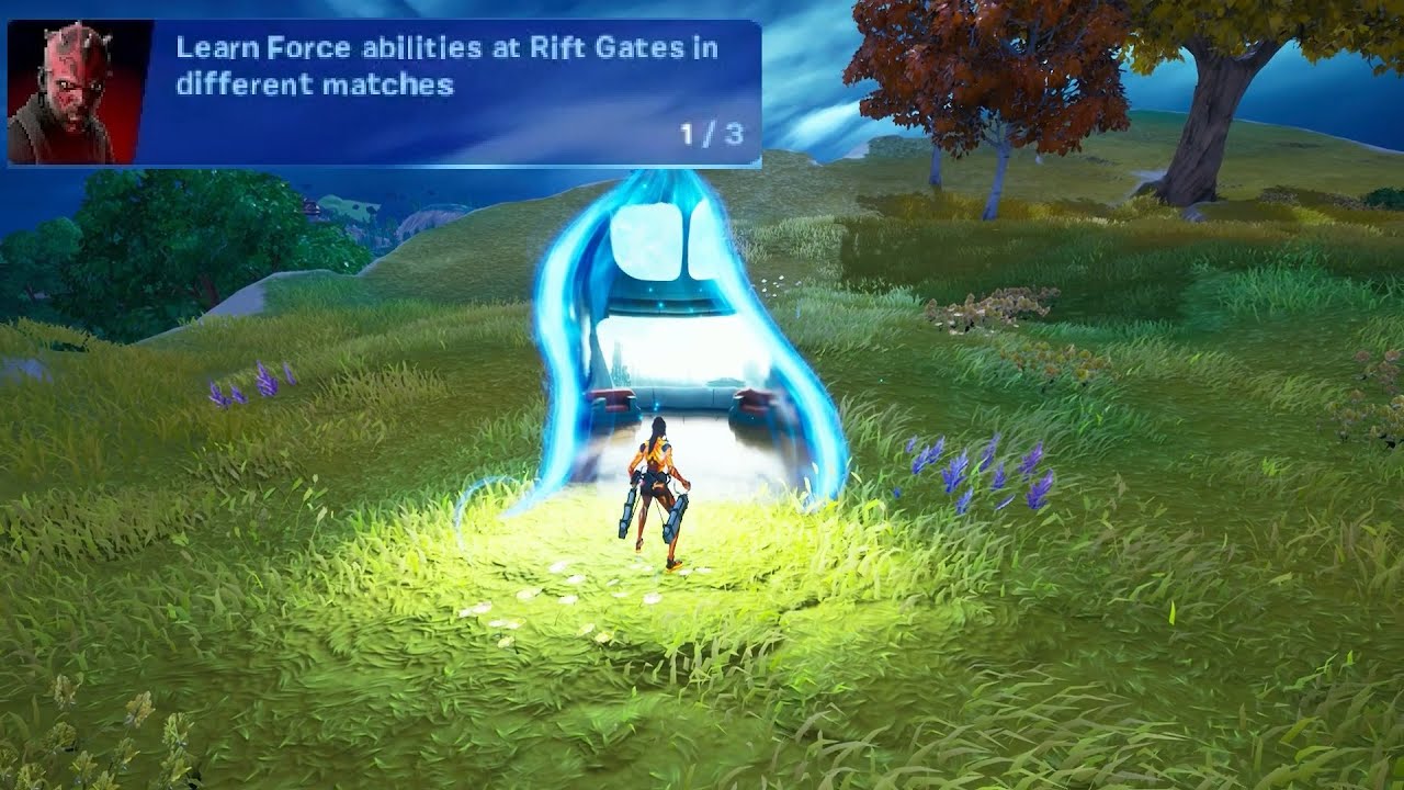 Learn force abilities at Rift Gates in different matches Fortnite